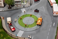 Kreisverkehr und Verkehrsinse