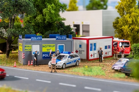 Bürocontainer Polizei und DRK
