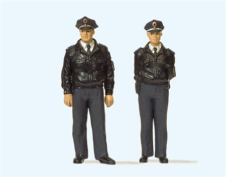 Polizisten stehend. Blaue Uni