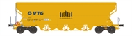 Getr.wag. Tagnpps 101m³, "VTG", gelb, VTG-Logo blau, geänd. Wag.nr.