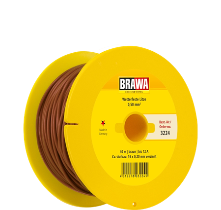Litze 0,50mm² 40m Spule br