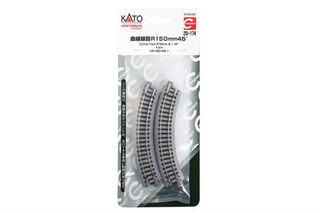 N 150mm (6") Radius 45º Curve Track [4pcs]