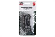 N 117mm (4 5/8") Radius 45º Curve Track [4pcs]