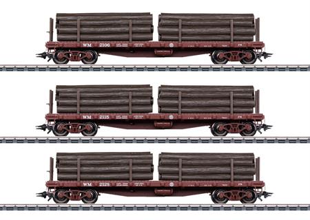 US-Flachwagen-Set Grubenholz