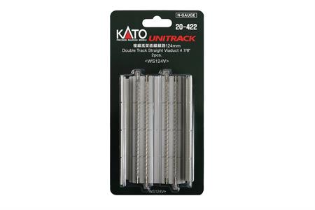 N Concrete-Slab Double Track Straight Viaduct Track 124mm (2 pcs)