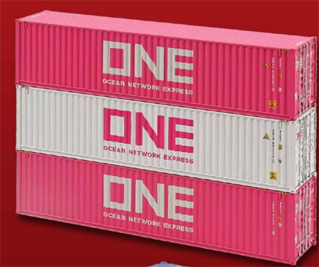 Set 3-pcs. Container 40 ft HC “ONE”, two red and one white C.
