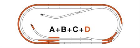 Gleisset D ROCO-LINE m.Bett.po