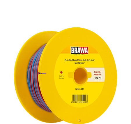 Doppellitze 0,25mm² 25m bl/rt