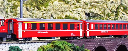 RhB Alpine Red Coach EW I 4-Car Add-On Set