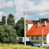 Freileitung 12 Betonmasten H0