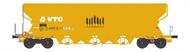 Getr.wag. Tagnpps 101m³, "VTG", gelb, VTG-Logo weiß, geänd. Wag.nr.