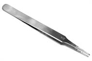 Flat rounded stainless steel tweezers (120mm)
